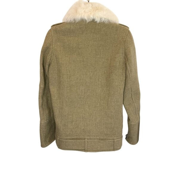 IRO Cidji Shearling Moto Jacket in Brown Wool Blend - Size 2 - Picture 4 of 10